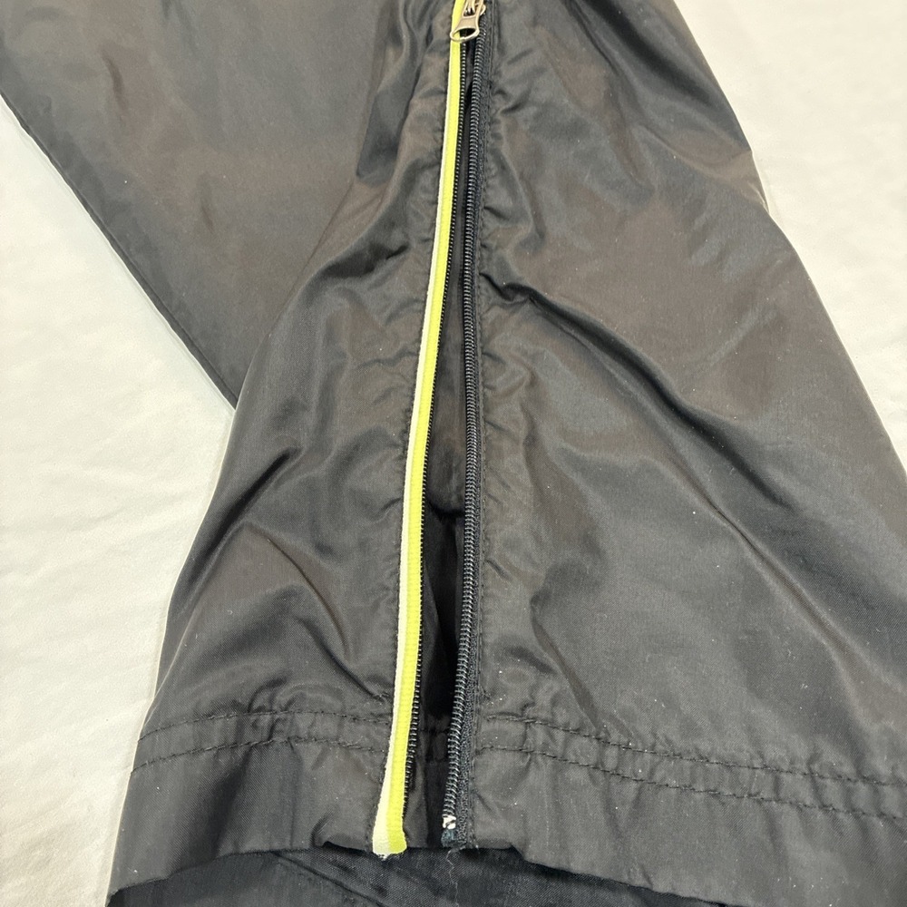 90s Energy‎ Zone Track Pants Large Black Green Nylon Jogger Windbreaker Baggy - Picture 3 of 12